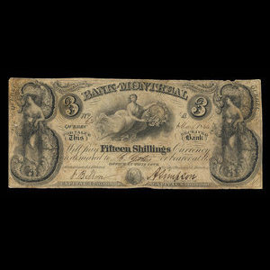 Canada, Bank of Montreal, 3 dollars : May 1, 1844