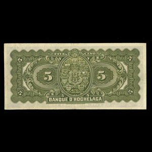 Canada, Banque d'Hochelaga, 5 dollars : January 2, 1917