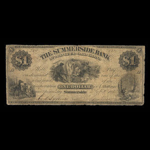 Canada, Summerside Bank of Prince Edward Island, 1 dollar : April 2, 1866