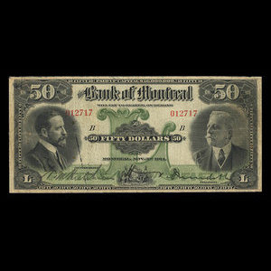 Canada, Bank of Montreal, 50 dollars : November 3, 1914