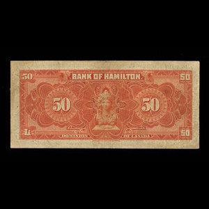 Canada, Bank of Hamilton, 50 dollars : June 1, 1914