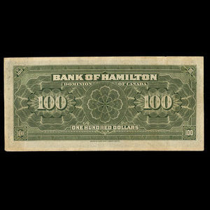 Canada, Bank of Hamilton, 100 dollars : June 1, 1914