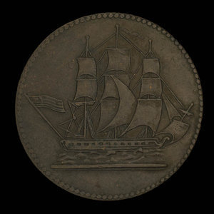 Canada, unknown, 1/2 penny : 1835