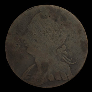 Canada, unknown, 1/2 penny : 1838