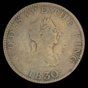 Isle of Man, unknown, 1/2 penny : 1830