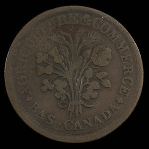 Canada, unknown, 1 sou : 1838