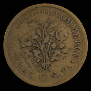 Canada, unknown, 1 sou : 1838