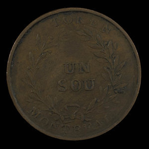 Canada, unknown, 1 sou : 1838