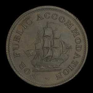 Canada, unknown, 1/2 penny : 1835