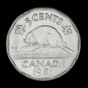 Canada, George VI, 5 cents : 1951