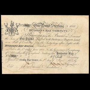 Canada, Hudson's Bay Company, 1 pound : 1868