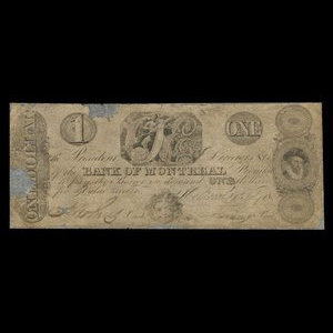 Canada, Bank of Montreal, 1 dollar : July 1, 1831