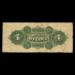 Canada, Bank of Ottawa (The), 4 dollars : November 2, 1874