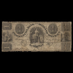 Canada, Commercial Bank of the Midland District, 1 dollar : March 1, 1836