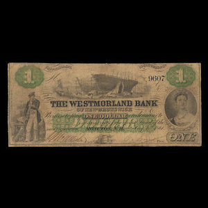 Canada, Westmorland Bank of New Brunswick, 1 dollar : August 1, 1861