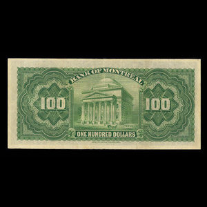 Canada, Bank of Montreal, 100 dollars : November 3, 1914