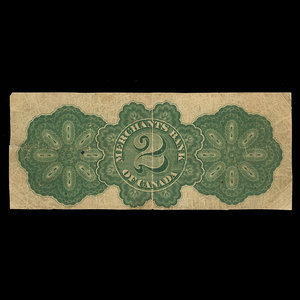 Canada, Merchants Bank of Canada (The), 2 dollars : March 2, 1868