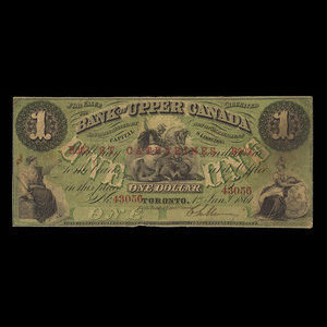 Canada, Bank of Upper Canada (York), 1 dollar : January 1, 1861