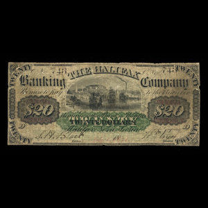 Canada, Halifax Banking Company, 20 dollars : July 1, 1871