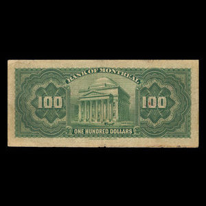 Canada, Bank of Montreal, 100 dollars : September 3, 1912