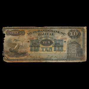 Canada, Merchants' Bank of Halifax, 10 dollars : January 2, 1896