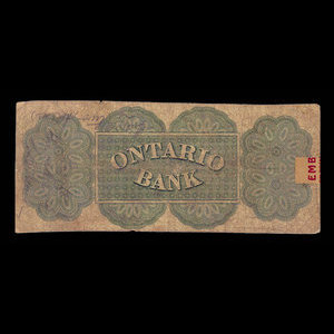 Canada, Ontario Bank, 2 dollars : August 15, 1857