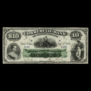 Canada, Commercial Bank of Newfoundland, 10 dollars : January 3, 1888