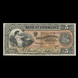 Canada, Canadian Bank of Commerce, 5 dollars : May 1, 1912