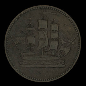 Canada, unknown, 1/2 penny : 1835