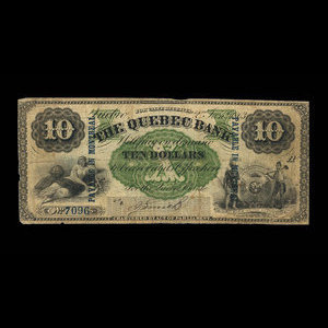 Canada, Quebec Bank, 10 dollars : January 2, 1863