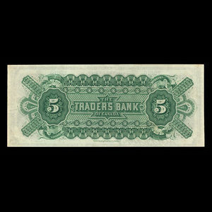 Canada, Traders Bank of Canada, 5 dollars : July 2, 1897