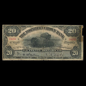 Canada, Northern Crown Bank, 20 dollars : July 2, 1908