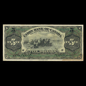 Canada, Union Bank of Canada (The), 5 dollars : July 1, 1912