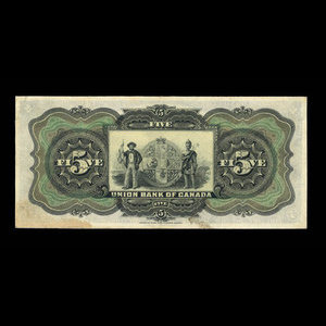 Canada, Union Bank of Canada (The), 5 dollars : July 1, 1912