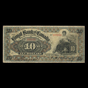 Canada, Royal Bank of Canada, 10 dollars : January 2, 1901