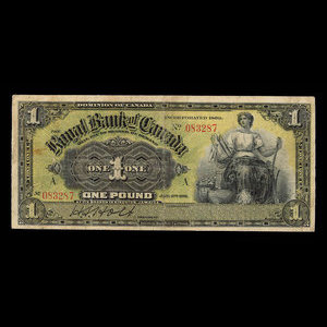 Jamaica, Royal Bank of Canada, 1 pound : January 2, 1911