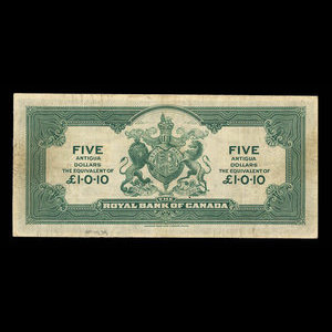 Antigua, Royal Bank of Canada, 5 dollars : January 2, 1920