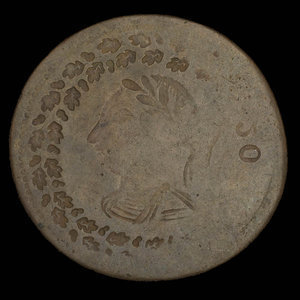 Canada, unknown, 1/2 penny : 1820