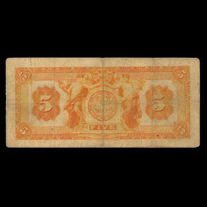 Barbados, Canadian Bank of Commerce, 5 dollars : January 2, 1922