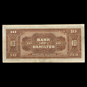 Canada, Bank of Hamilton, 10 dollars : June 1, 1909