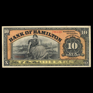 Canada, Bank of Hamilton, 10 dollars : June 1, 1914