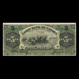 Canada, Union Bank of Canada (The), 5 dollars : July 1, 1912