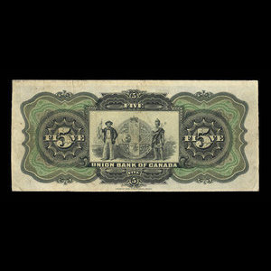 Canada, Union Bank of Canada (The), 5 dollars : July 1, 1912