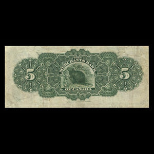 Canada, Merchants Bank of Canada (The), 5 dollars : February 1, 1916