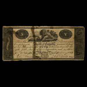 Canada, Bank of Canada, 5 dollars : January 1, 1820