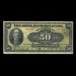 Canada, Royal Bank of Canada, 50 dollars : January 2, 1913