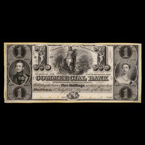 Canada, Commercial Bank of the Midland District, 1 dollar : July 1, 1843