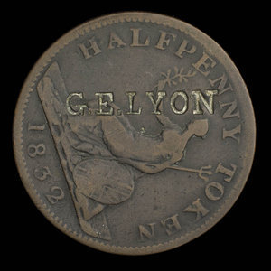 Canada, unknown, 1/2 penny : 1832