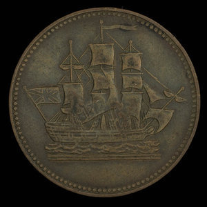 Canada, unknown, 1/2 penny : 1835