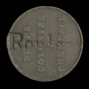 Canada, unknown, 1/2 penny : 1835